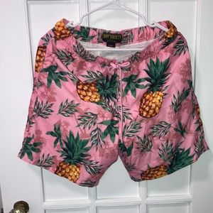 surf society swim shorts pink pineapple
